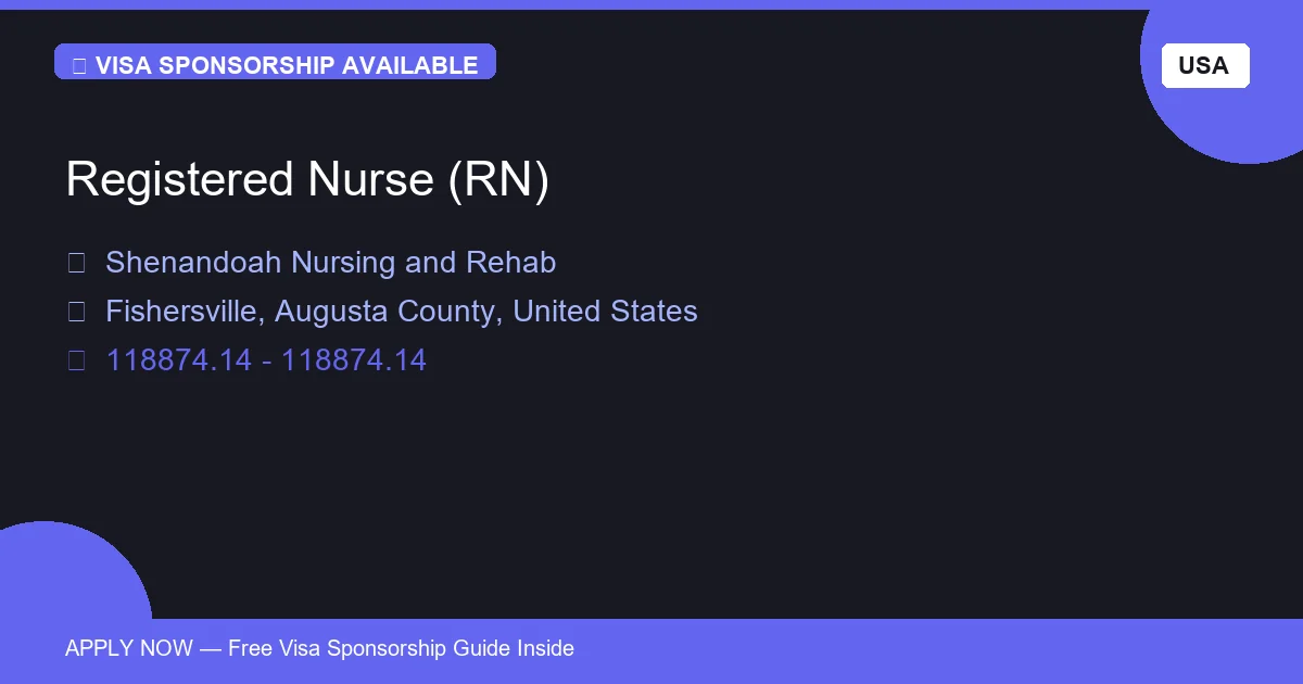 Visa Sponsored Registered Nurse (RN) in United States - Apply Now with Full Sponsorship