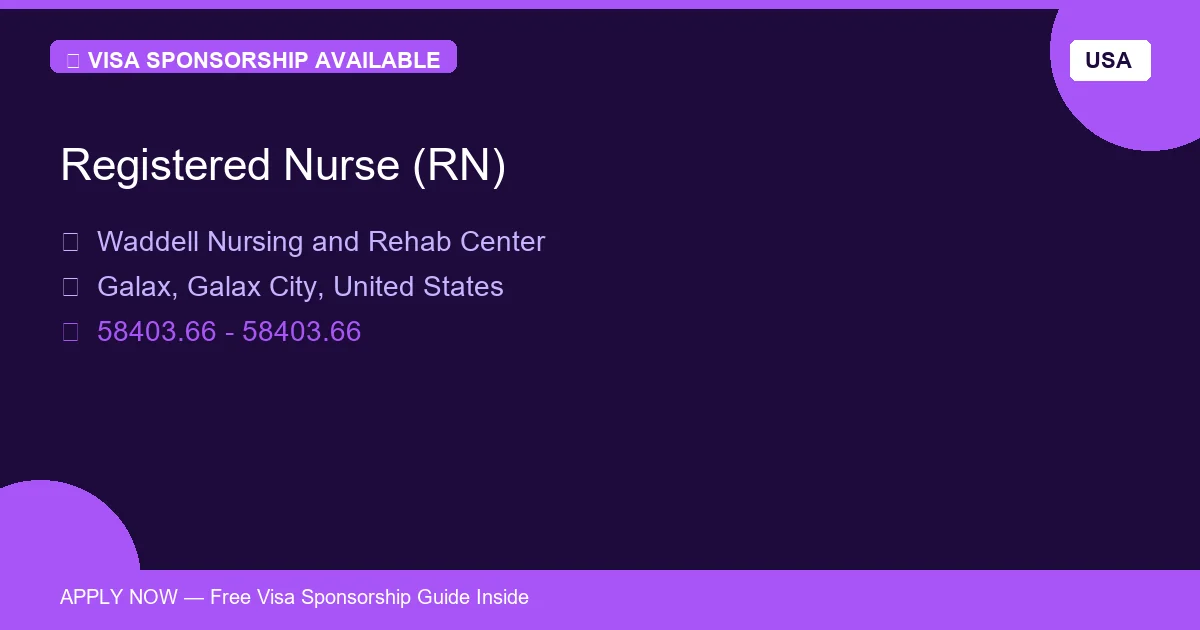 Visa Sponsored Registered Nurse (RN) in United States - Apply Now with Full Sponsorship